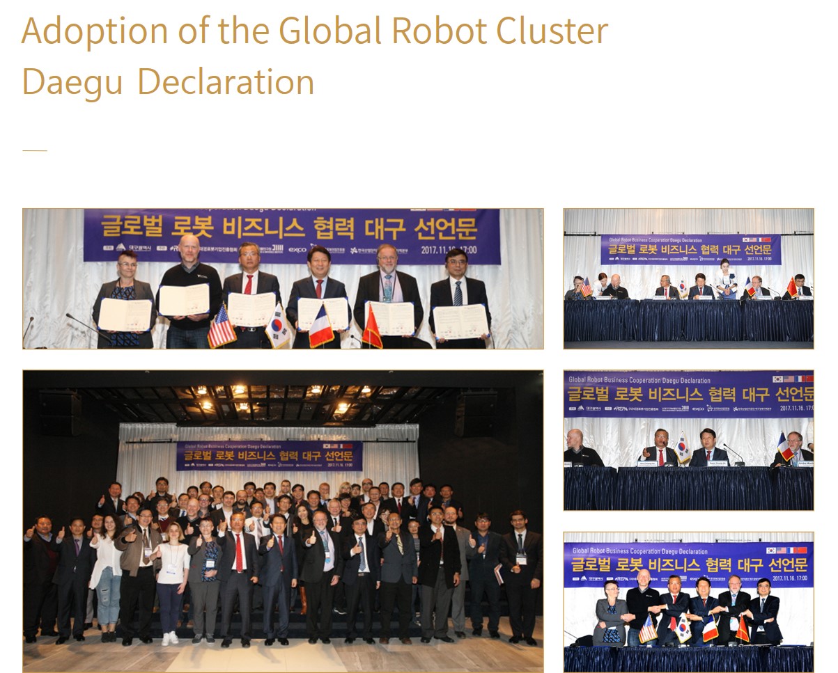 Adoption of the Global Robot Cluster Daegu Declaration